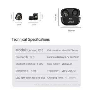 Lenovo-X18-TWS-Wireless-Bluetooth-Earphone-Sports-IPX5-Waterproof-Earplugs-Super-Light-Touch-Button-Headset-Mic (1)